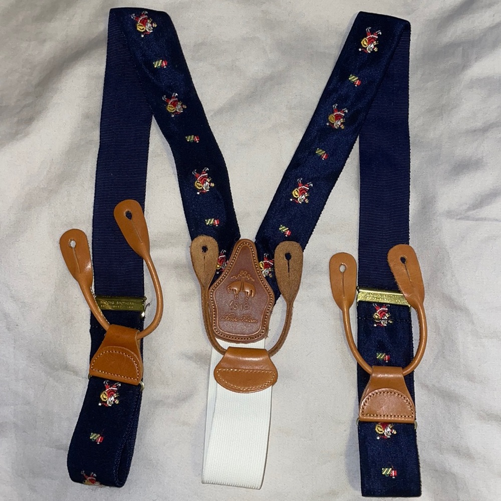 Brooks Brothers Xmas Santa & Gifts Silk Suspenders